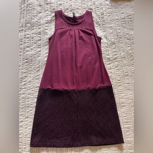 IBEX Sierra Vista 100% Merino Wool Shift Dress - Cabernet - Size M